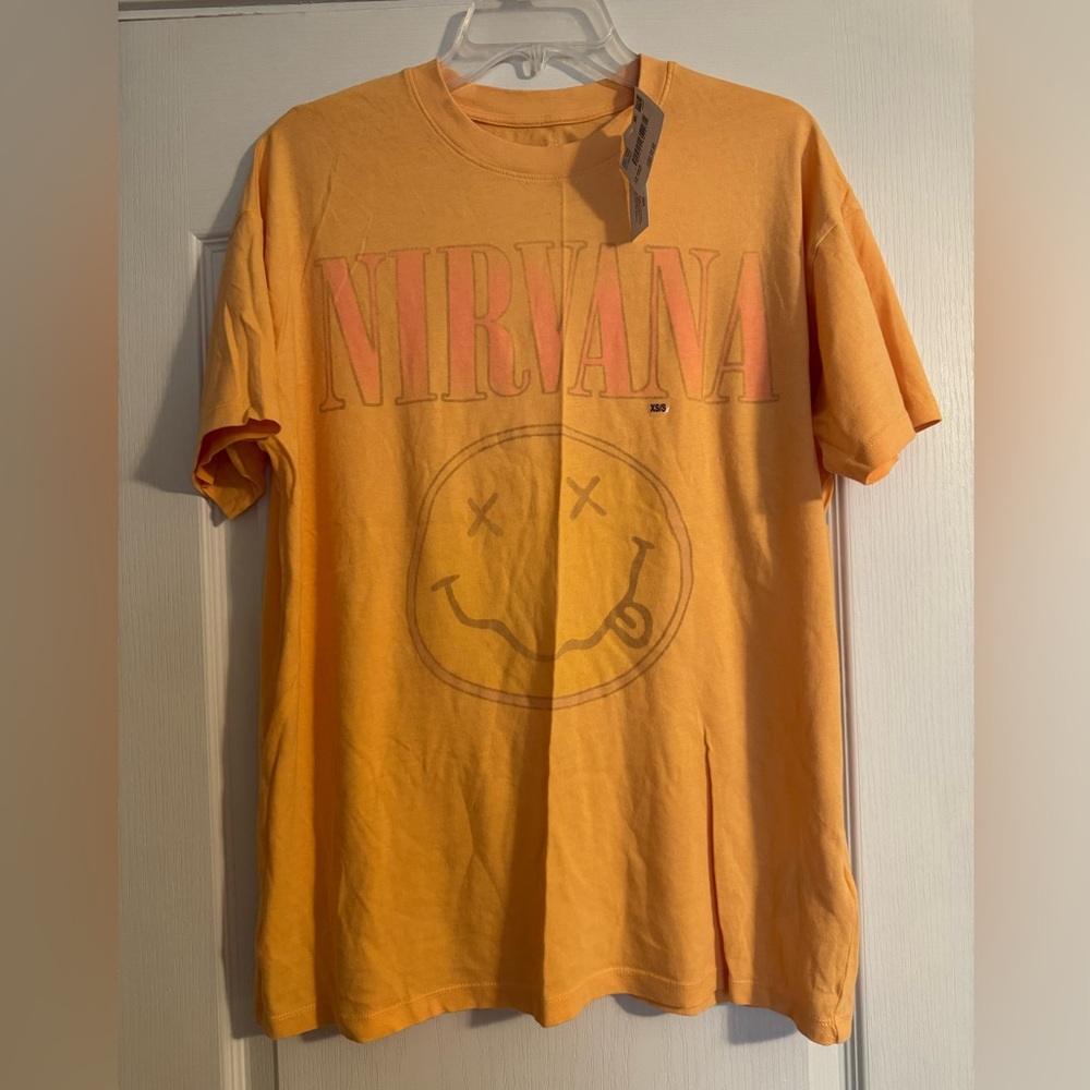 Orange Nirvana American Eagle ae band tee nwt
